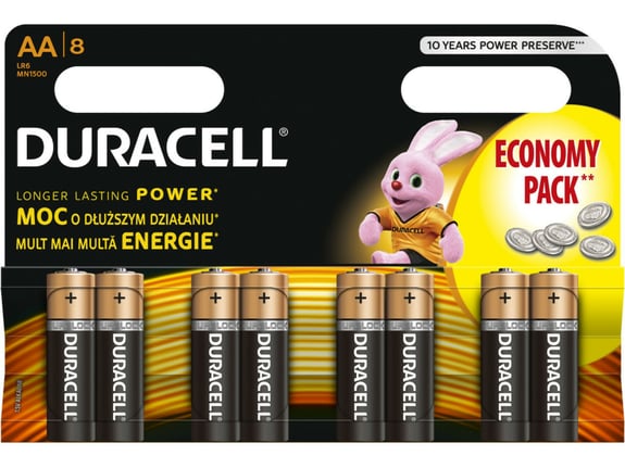 Duracell Baterije Duralock Basic AA 8kom