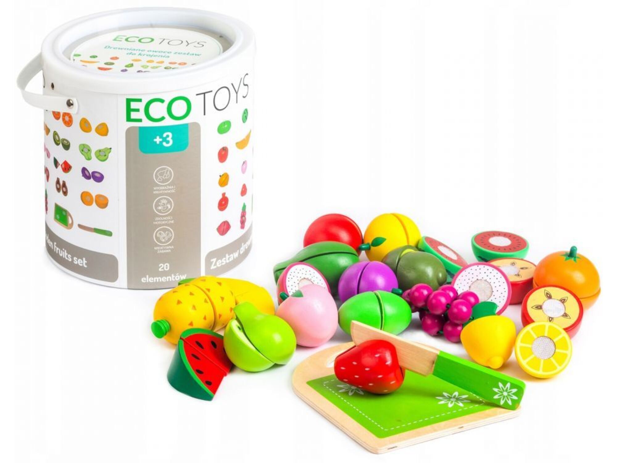 Eco Toys Set od 20 delova Drveno voće TL87114