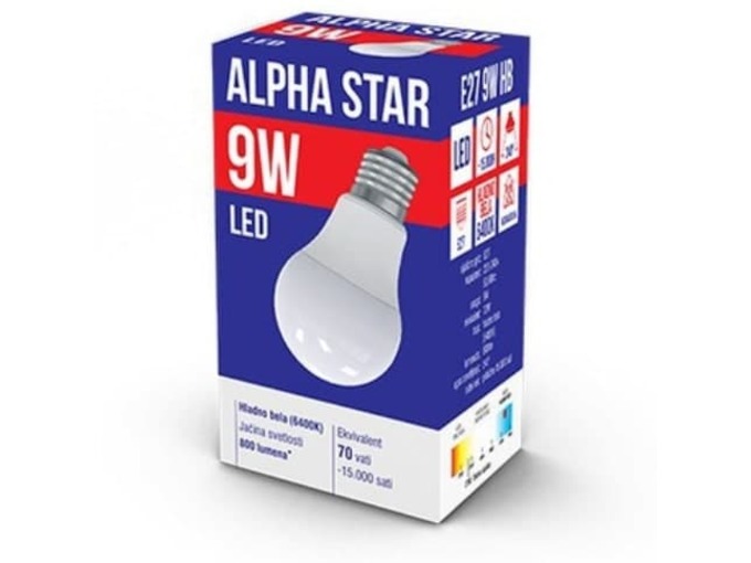 Alpha Star LED Sijalica E27-9W, 220V