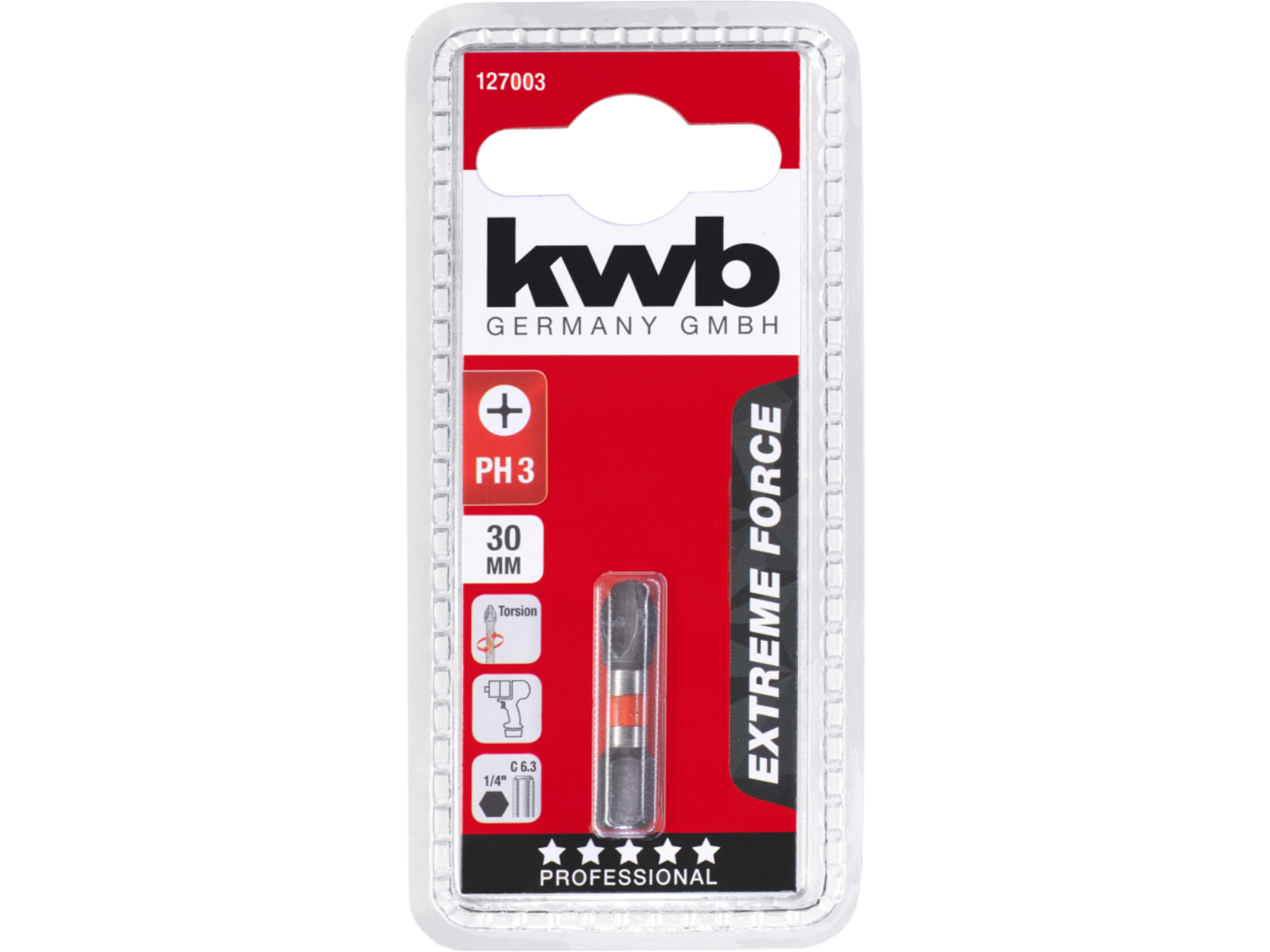 Kwb Bit PH3 30mm Impaktor ExtremePRO 1/4" C 6.3 prihvat - TQ 60