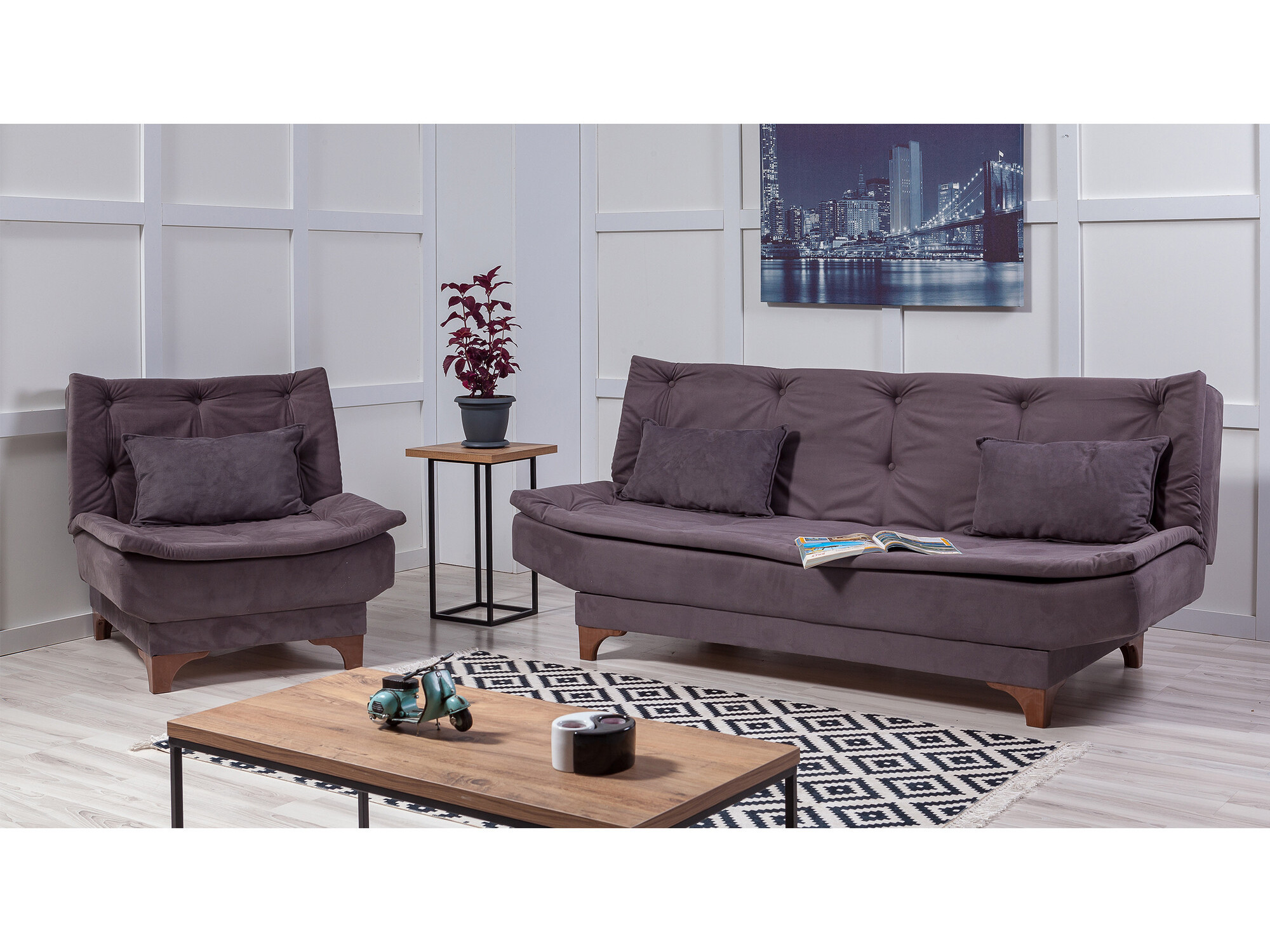 Atelier Del Sofa Set nameštaja Kelebek TKM1-1501