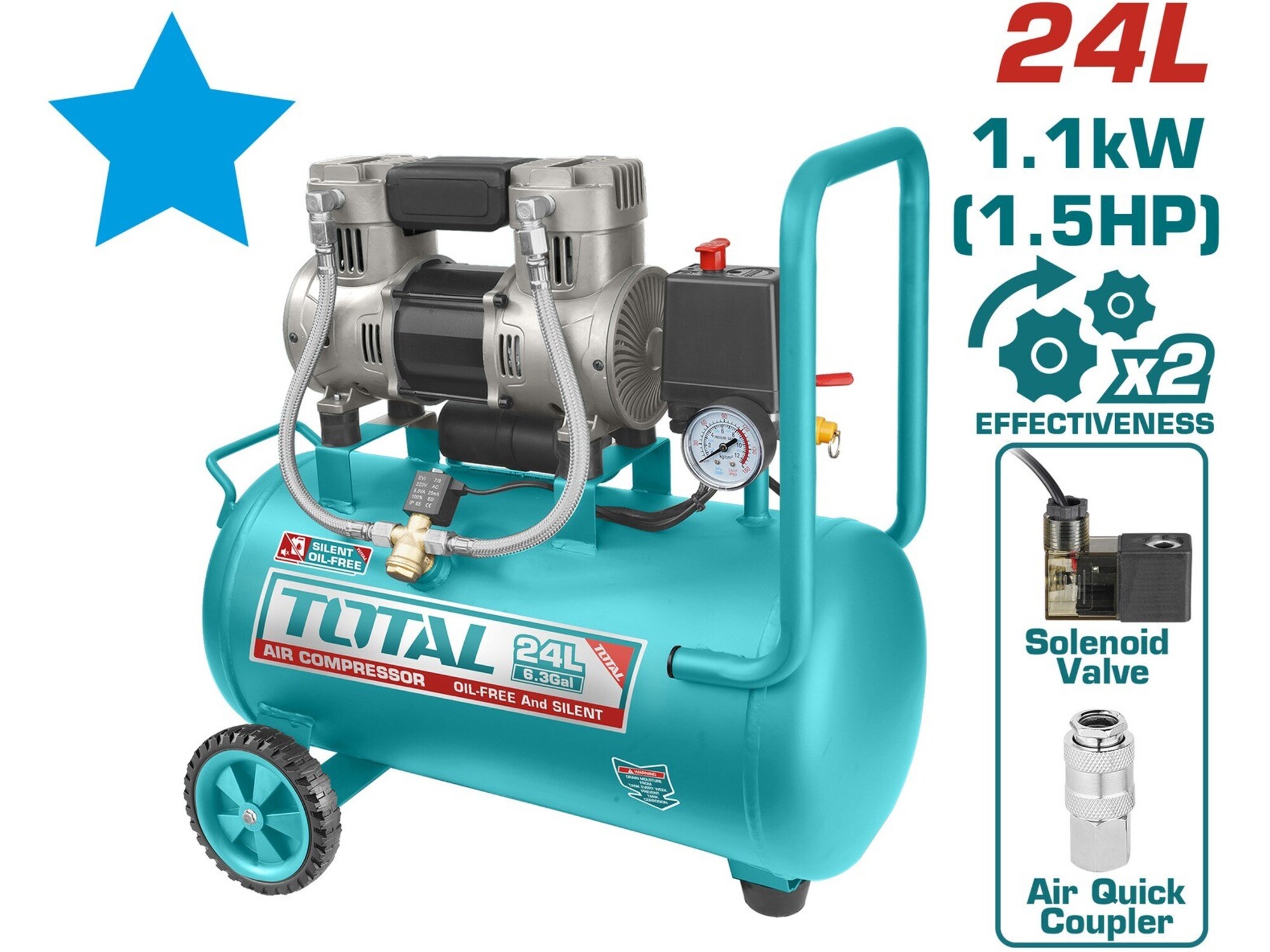 Total alati Kompresor 24L 1 5KS