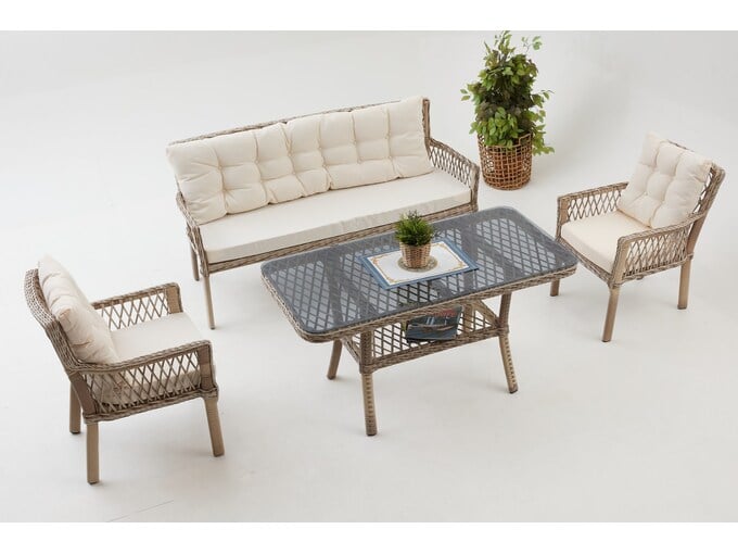 Hanah Home Baštenski set Pure Rattan 3+1+1+S