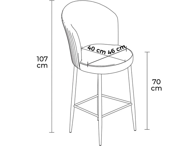 Hanah Home Set barskih stolica 4 komada Fora 240CHR1151