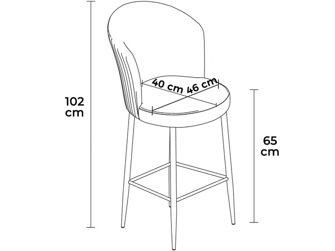 Hanah Home Set barskih stolica 2 komada Alte 240CHR1248