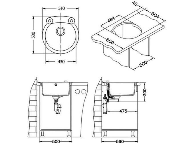 Alveus sudopera ROLL 10 g11 - bela   fi 510 x 200 mm