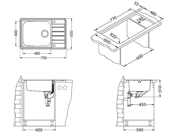 Alveus sudopera Praktik 120 mat     790 x 500 x 210 mm